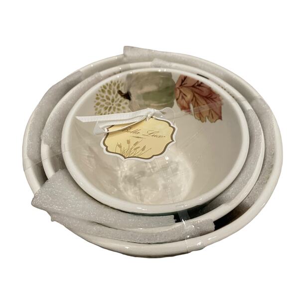 Potter's Studio Ceramic Nesting Bowl Set of 3 Fall Harvest Pumpkins New - Picture 3 of 16